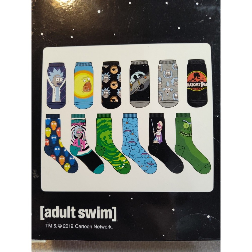 Rick and Morty 12 Days of Socks Men's Size 6-12 – Adult Swim Gift‎ Set New